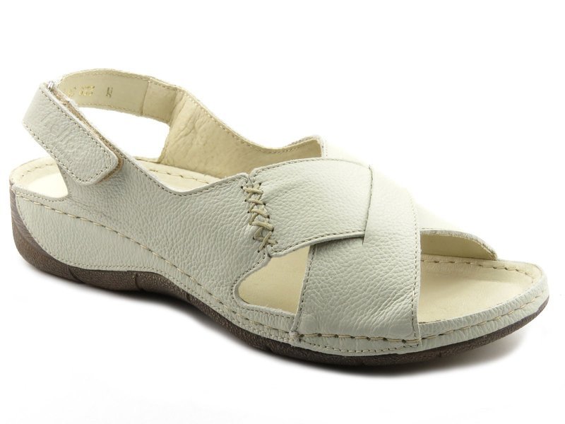 Wygodne sandały damskie polskiej marki Helios Komfort 229-1, białe