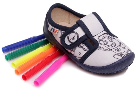 Kapcie, buty dziecięce do kolorowania - WEESTEP R107850009, granatowe w Minionki