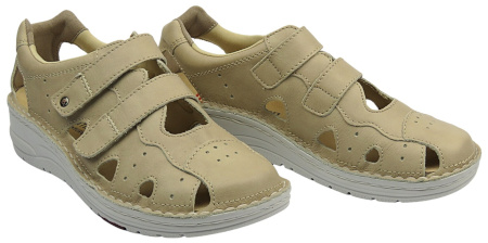 Wygodne półbuty, sandały damskie zdrowotne beżowe Berkemann Larena 03100-444