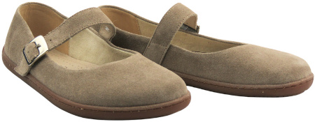 Barefoot skórzane minimalistyczne półbuty damskie ciemny beż Nika Komfort 1445