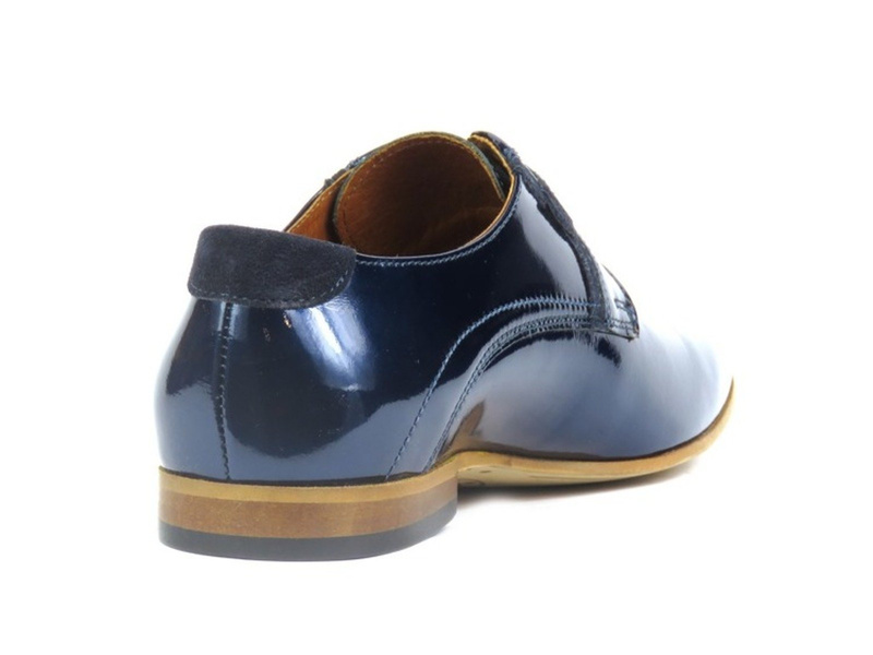Eleganckie półbuty męskie lakierowane Conhpol 4934, granatowe