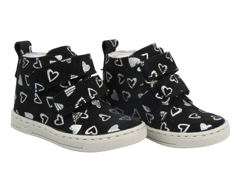 Trzewiki, półbuty dziecięce na rzepy - Jamet 1102, czarne