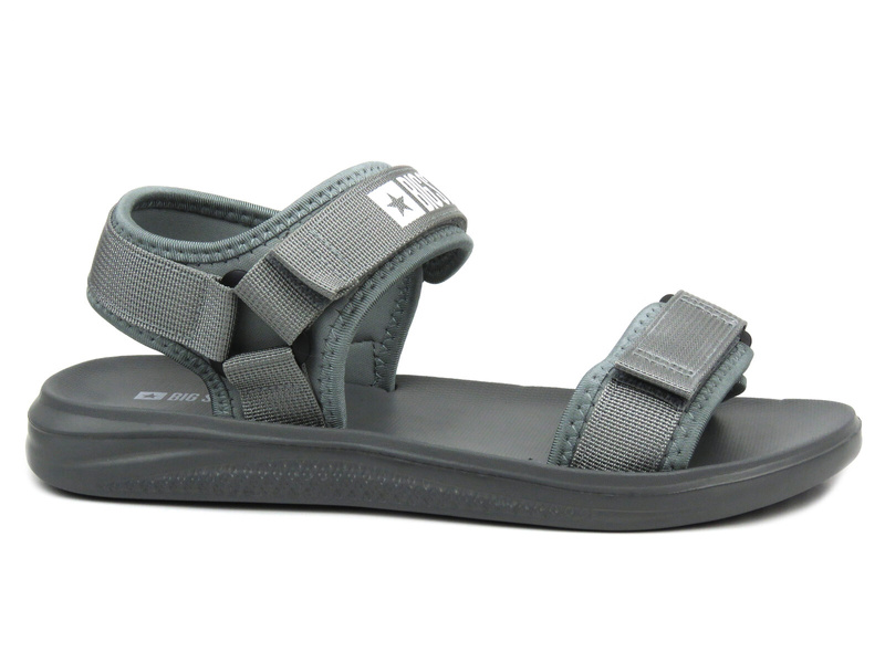 Sandały męskie sportowe na rzepy - Big Star HH174843, szare