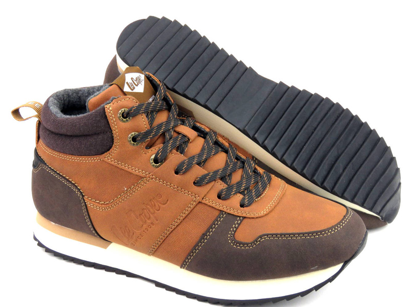 Buty męskie sportowe na zimę - LEE COOPER 22-31-1461M, brązowe