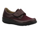 Wygodne półbuty damskie na rzep bordowe Helios Komfort 395