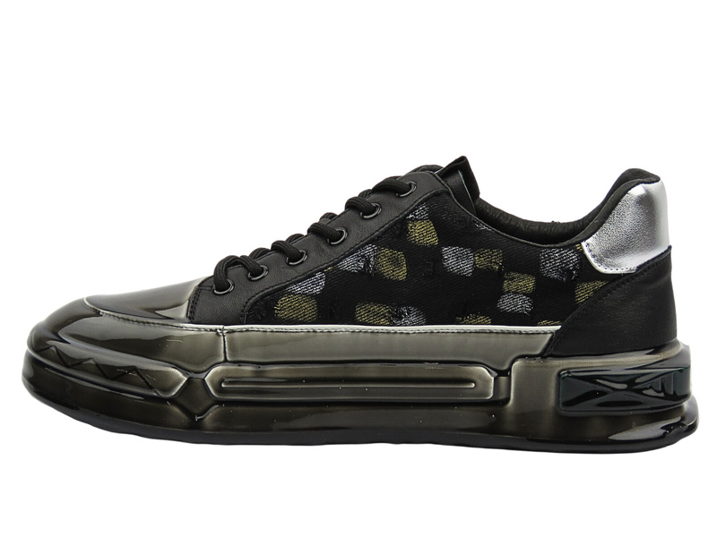 Nowoczesne sneakersy męskie czarne JOHN DOUBARE 24126