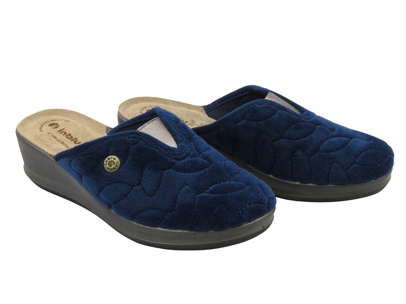 Wygodne kapcie damskie INBLU GI-24, granatowe