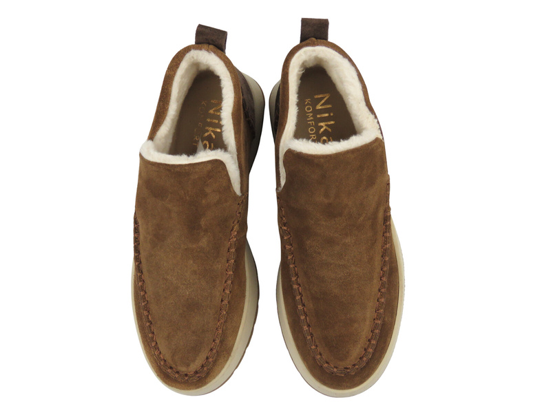 Damskie botki ocieplane Nika Komfort 0791-3085, tan brąz