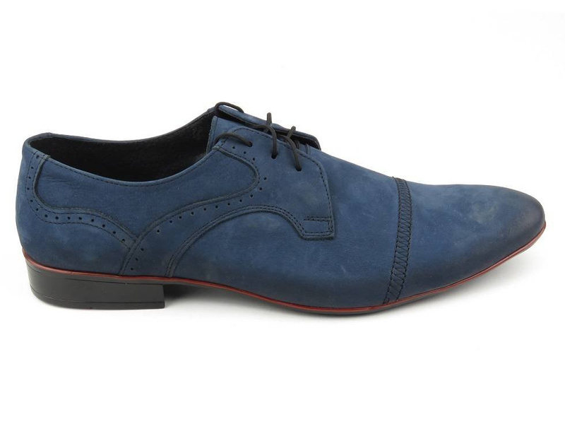 Granatowe brogsy męskie Moskała 484