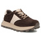 Damskie sneakersy skórzane zamszowe Filippo DP7976/26 brązowe – wygodne półbuty na grubej podeszwie