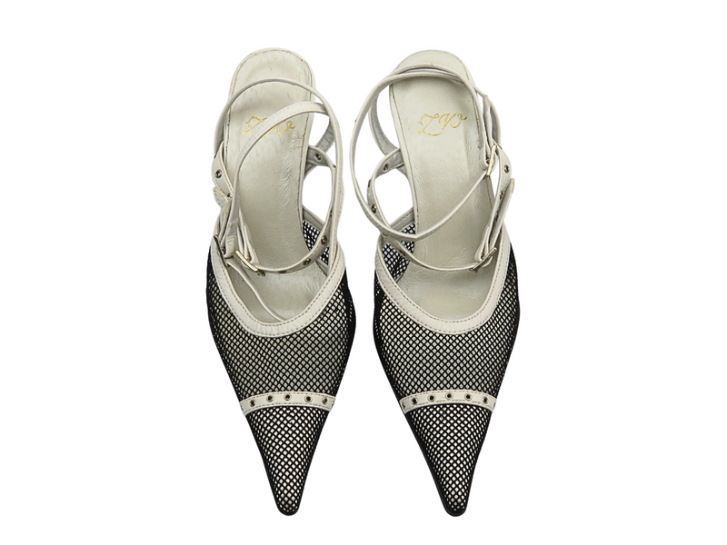 Skórzane czółenka damskie na szpilce - Zygmunt 290 białe