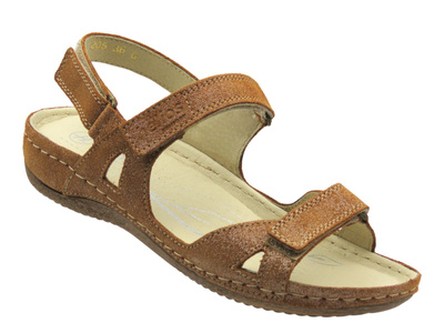 Sandały damskie jasnobrązowe 2 HELIOS Komfort 205