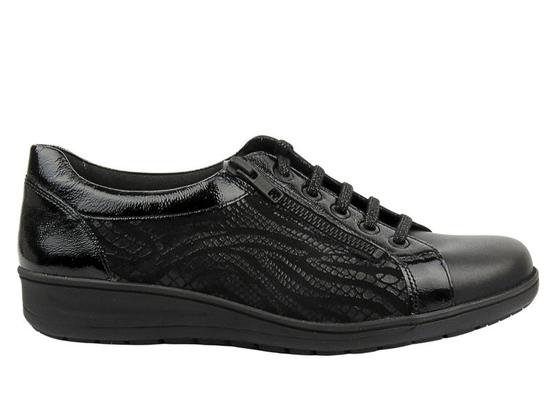 Wygodne półbuty, sneakersy damskie - SOLIDUS 29001-01001-KATE, czarne