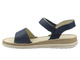 Skórzane sandały damskie na rzep granatowe Helios Komfort 127