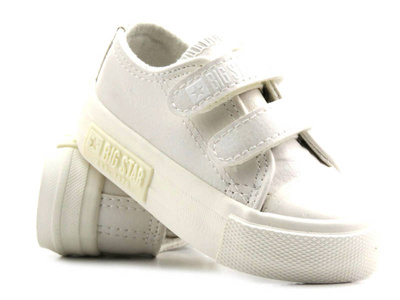 Trampki dziecięce, młodzieżowe z ekoskóry - BIG STAR KK374093, białe