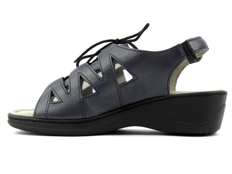 Wygodne sandały damskie w tęgości H - Axel 2479, granatowe