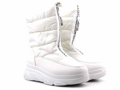 Ciepłe, wysokie śniegowce damskie -  Potocki 16064, białe