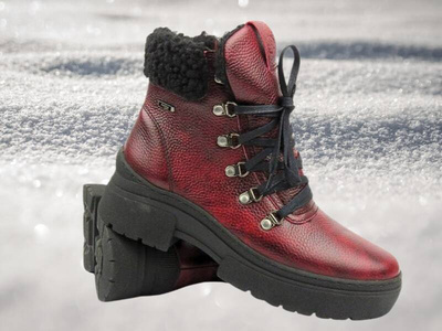 Wygodne trapery damskie Helios Komfort 583, czerwone