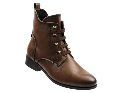 Ocieplane botki damskie brązowe - Potocki 25-12665