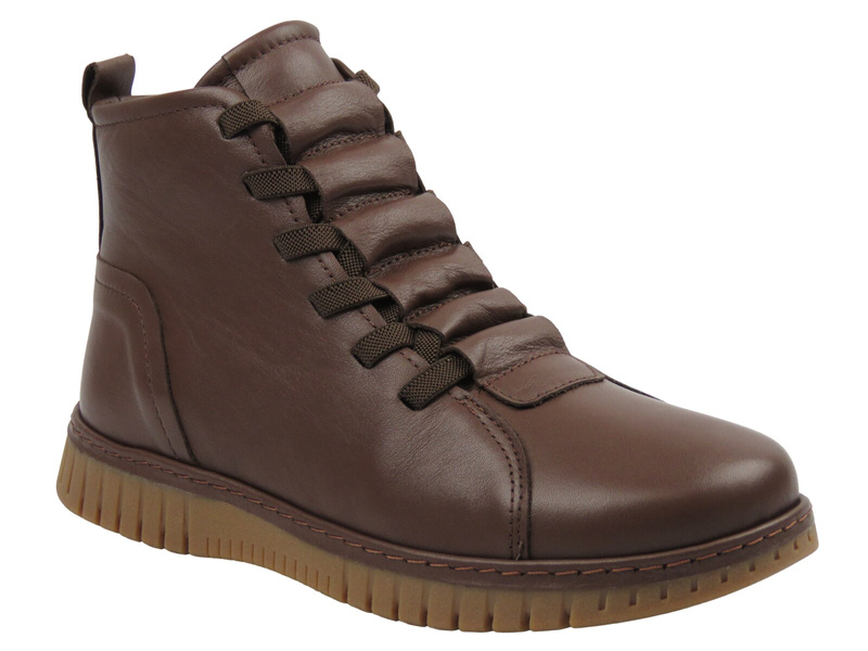 Botki damskie skórzane brązowe Nika Komfort 0363-23662