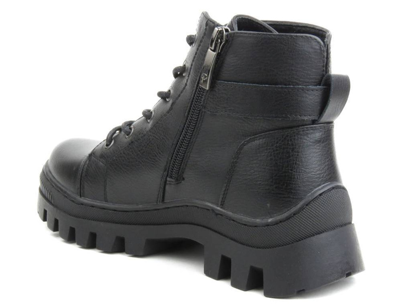 Ocieplane botki damskie - Potocki 23-12168, czarne