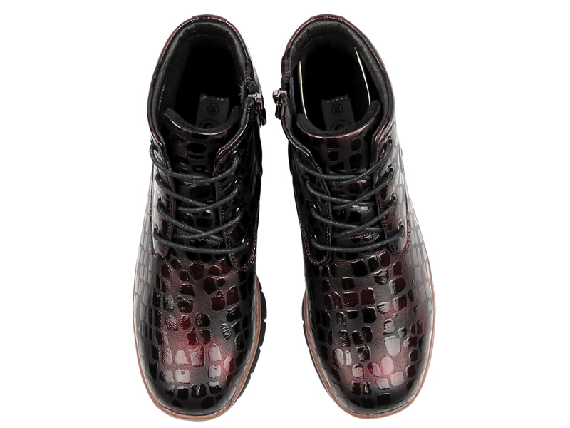 Ocieplane botki damskie - Cambell 25-40317, bordowe