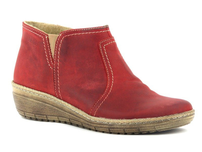 Lekkie, wygodne botki damskie - HELIOS Komfort 525, bordowe
