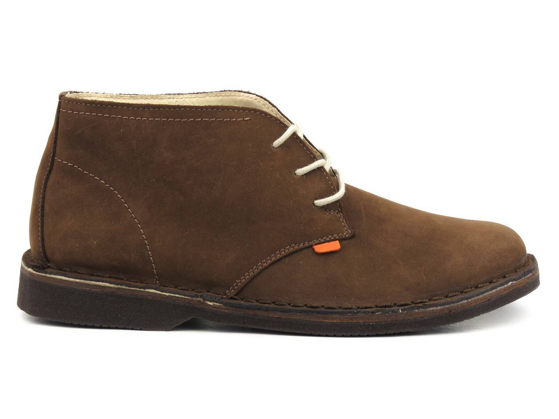 Skórzane, nieocieplane trzewiki męskie na cały rok - Helios Komfort 885, brązowe