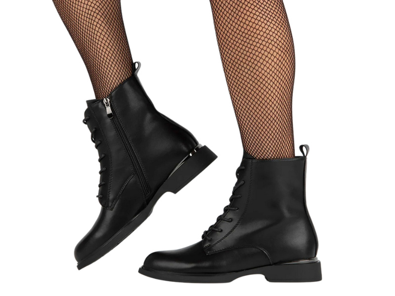 Skórzane trzewiki, botki damskie - Filippo DBT6520/24, czarne