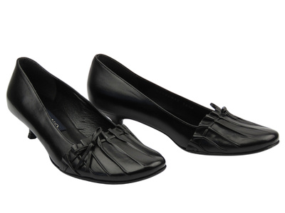 Czółenka damskie czarne Ryłko E3J647 na kaczuszce