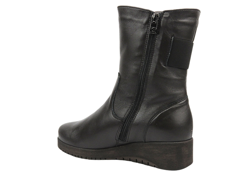 Wygodne kozaki damskie z miękkiej skóry - Galant 761, brązowe