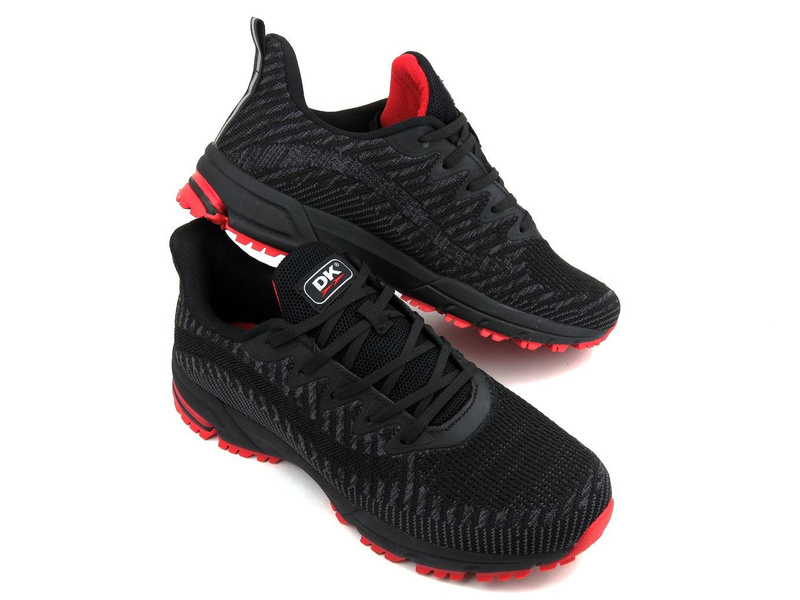 Buty męskie sportowe, adidasy DK VB16851, czarno-czerwone