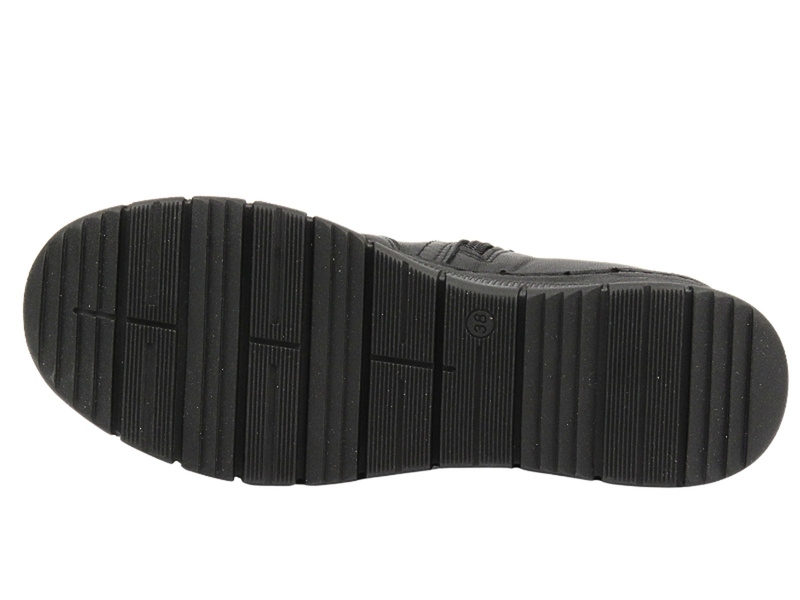 Skórzane botki damskie - AXEL 4504, czarne