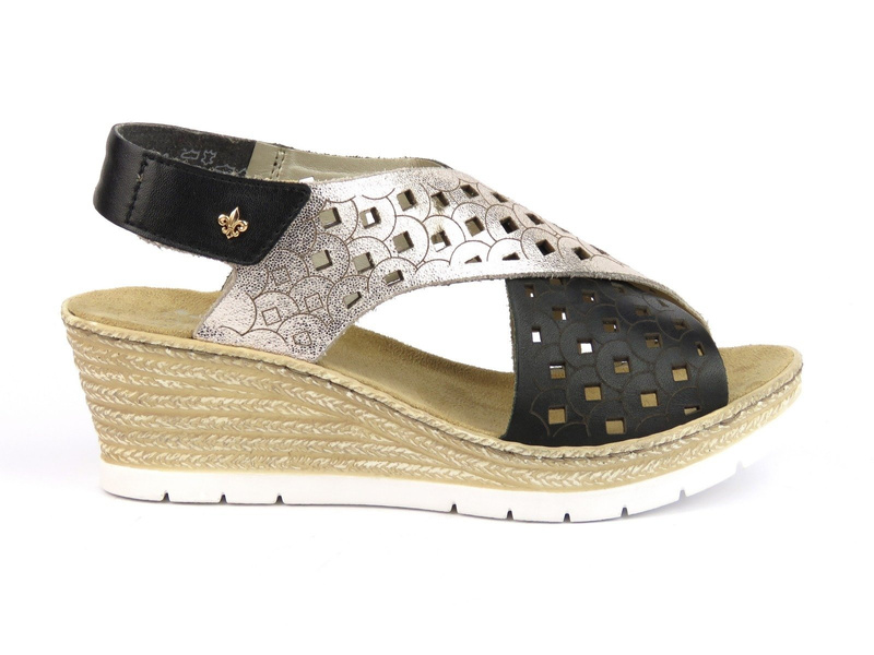 Sandały damskie na koturnie - RIEKER 61946