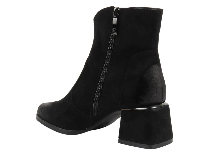 Ażurowe botki na delikatnym obcasie - Potocki 24-12422,czarne