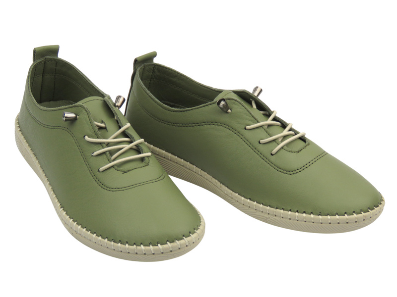 Wygodne półbuty damskie w sportowym stylu khaki Nika Komfort H2023