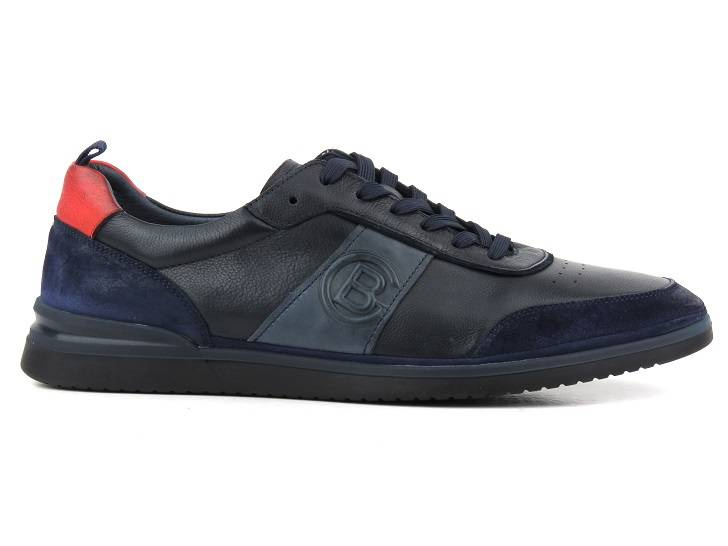 Buty męskie sportowe skórzane - JOHN DOUBARE QA537WIA-AB59, granatowe