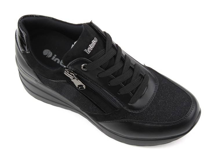Adidasy damskie na koturnie - INBLU IN001298, czarne