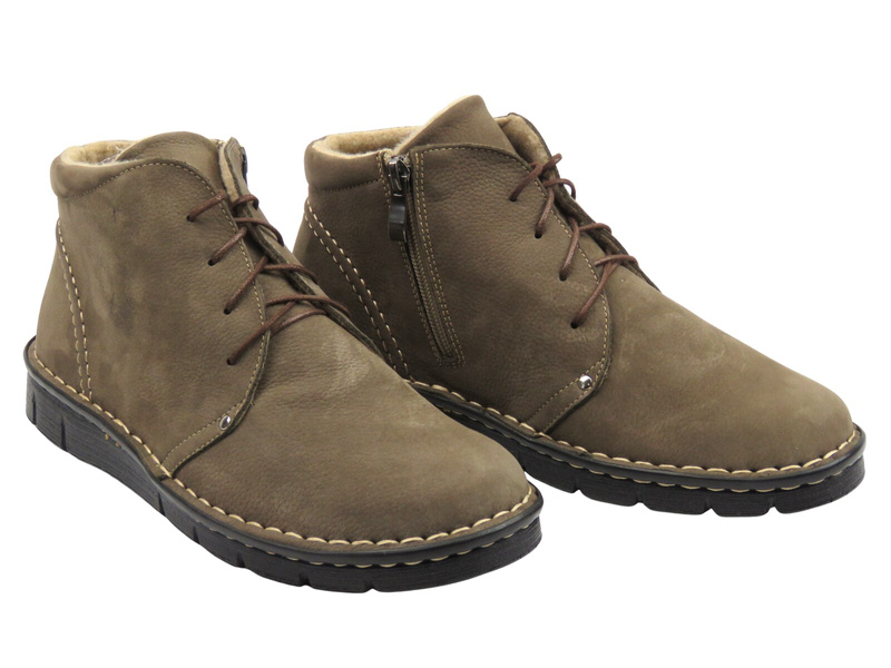 Skórzane botki damskie brązowe Nika Komfort 838