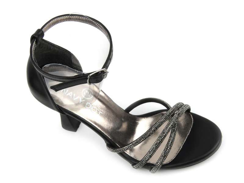 Eleganckie sandały damskie na szpilce - Potocki 23-57002BK, czarne