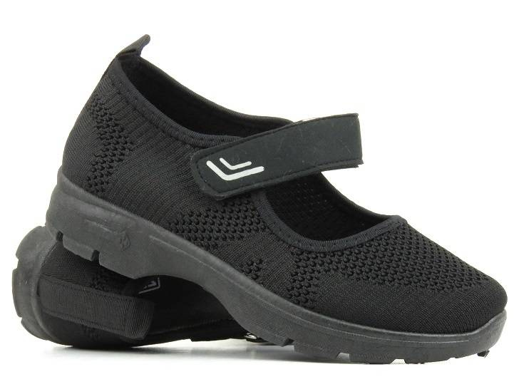 Półbuty, buty damskie na rzep - NEWS 21TX02-3682, czarne