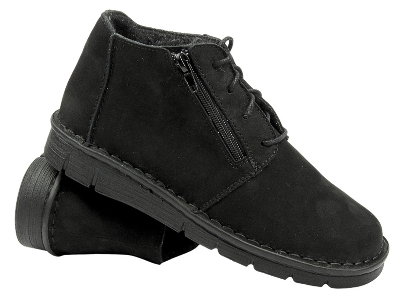 Wygodne botki damskie z miękkiej skóry - Nika Komfort 1388, czarne