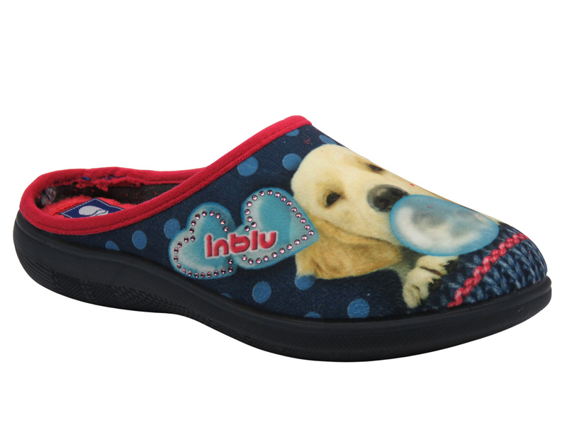 Kapcie damskie z pieskiem granatowe Inblu EC-93