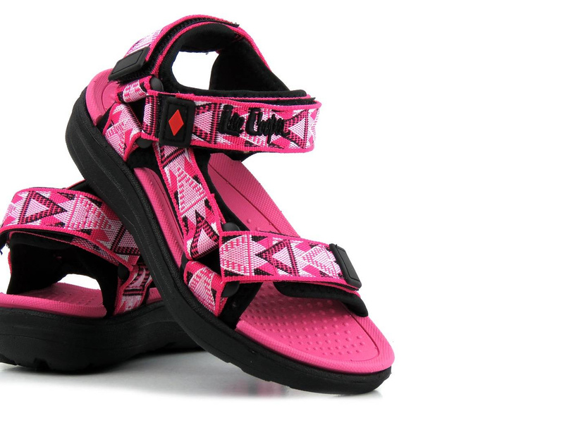 Sportowe sandały dziecięce na rzepy - Lee Cooper 22-34-0962K, różowe