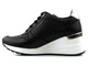 Sneakersy damskie na białym koturnie - VENEZIA 7655104, czarne