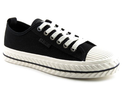 Trampki damskie z podeszwą w jodełkę - Big Star HH274187, czarne