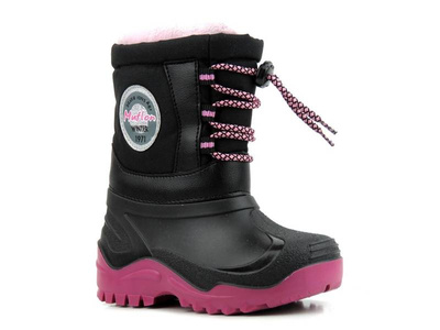 Śniegowce dziecięce - REN BUT Muflon 32-497, czarno-różowe