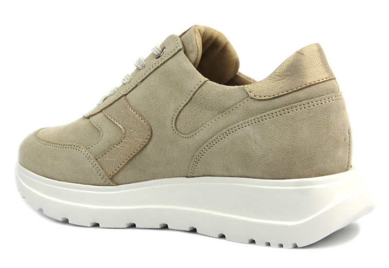 Sneakersy damskie na platformie - KAMPA N819, beżowe