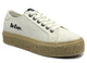 Trampki damskie z plecioną podeszwą - Lee Cooper LCW-24-44-2425L, białe