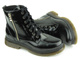 Traperki, workery damskie lakierowane - HELIOS Komfort 578-2S, czarne